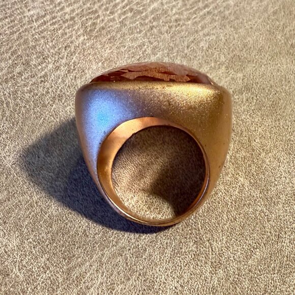 Fabulous imposter Pomellato ring huge stone, rose gold tone band size 7 - Picture 3 of 9